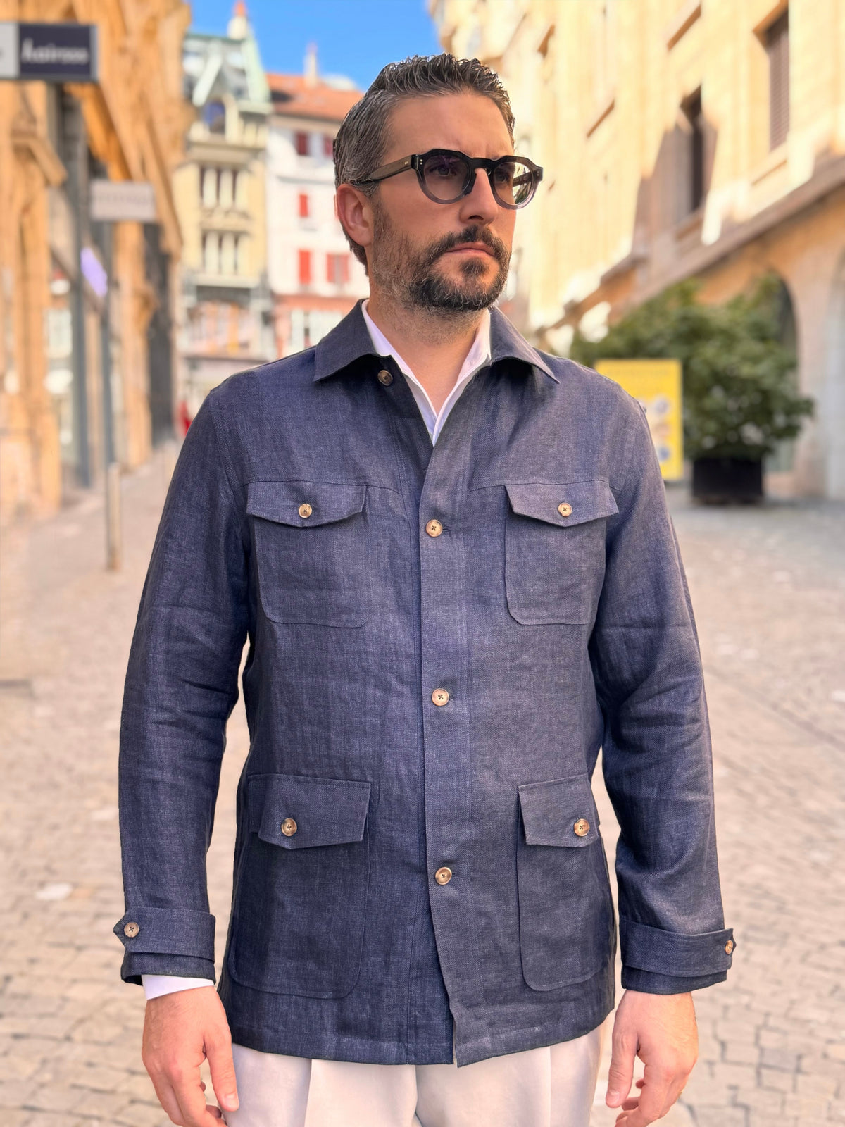 Neapolitan Overshirt - Navy