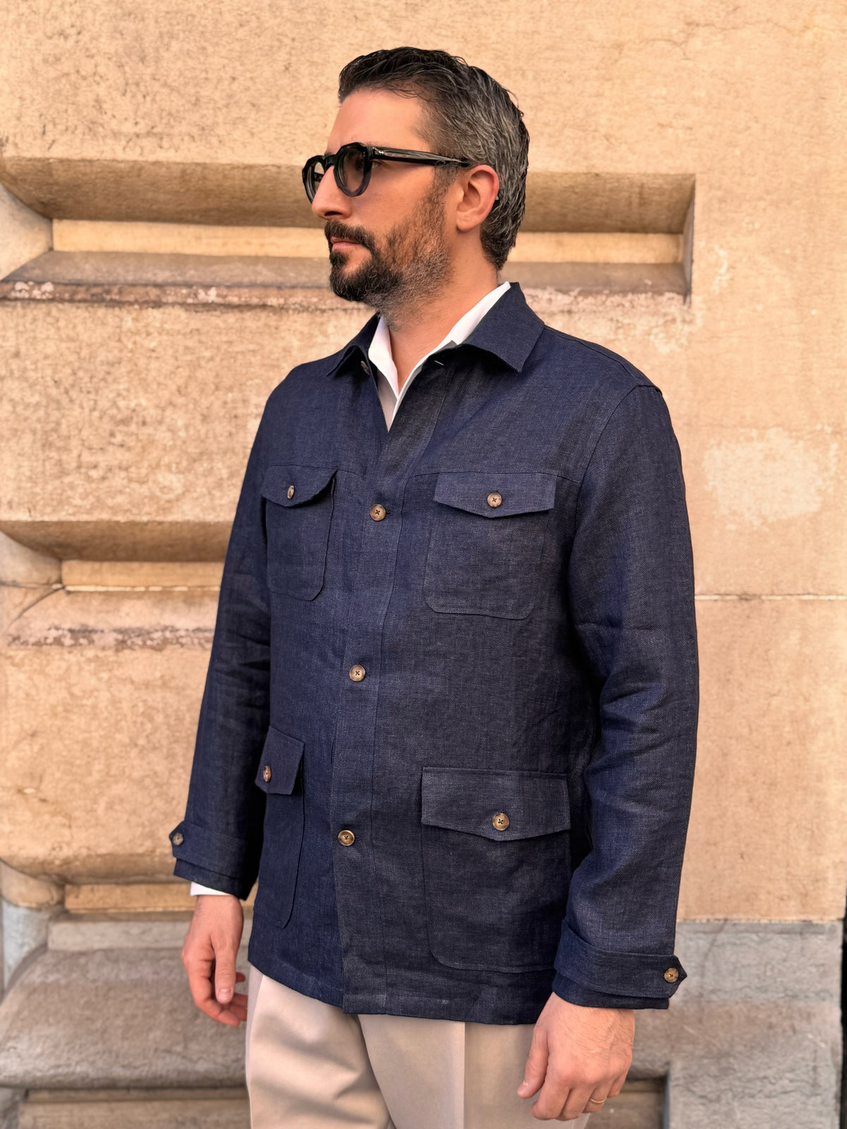 Neapolitan Overshirt - Navy