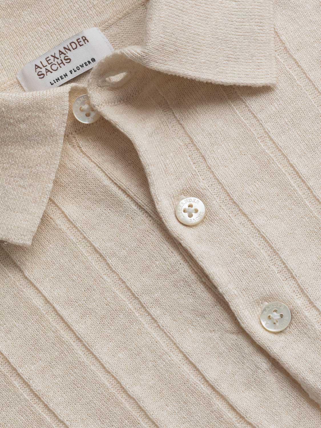Ribbed Polo - Cream