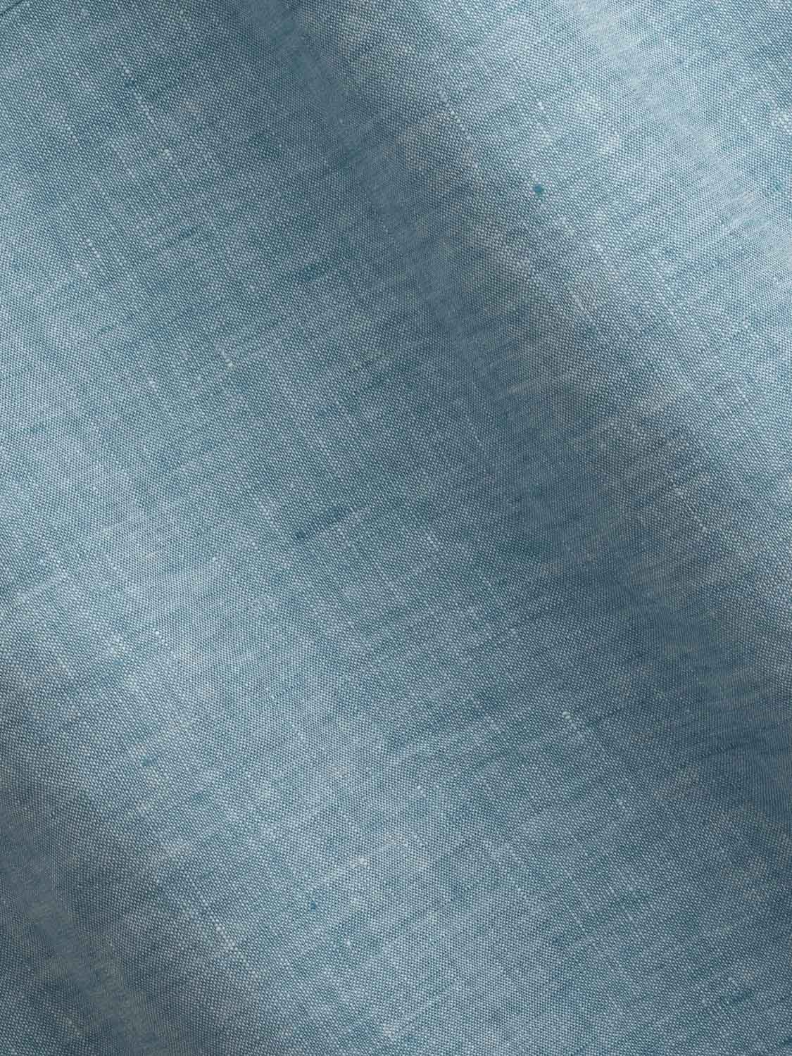 Hidden Button Down Shirt - Blue Jeans Linen