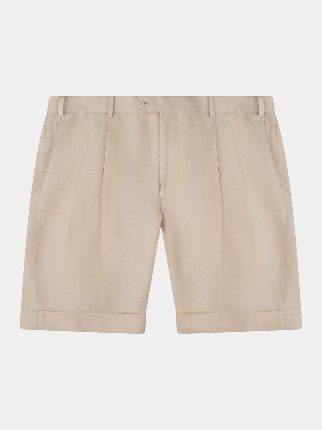 Two-pleats Linen Short - Sand