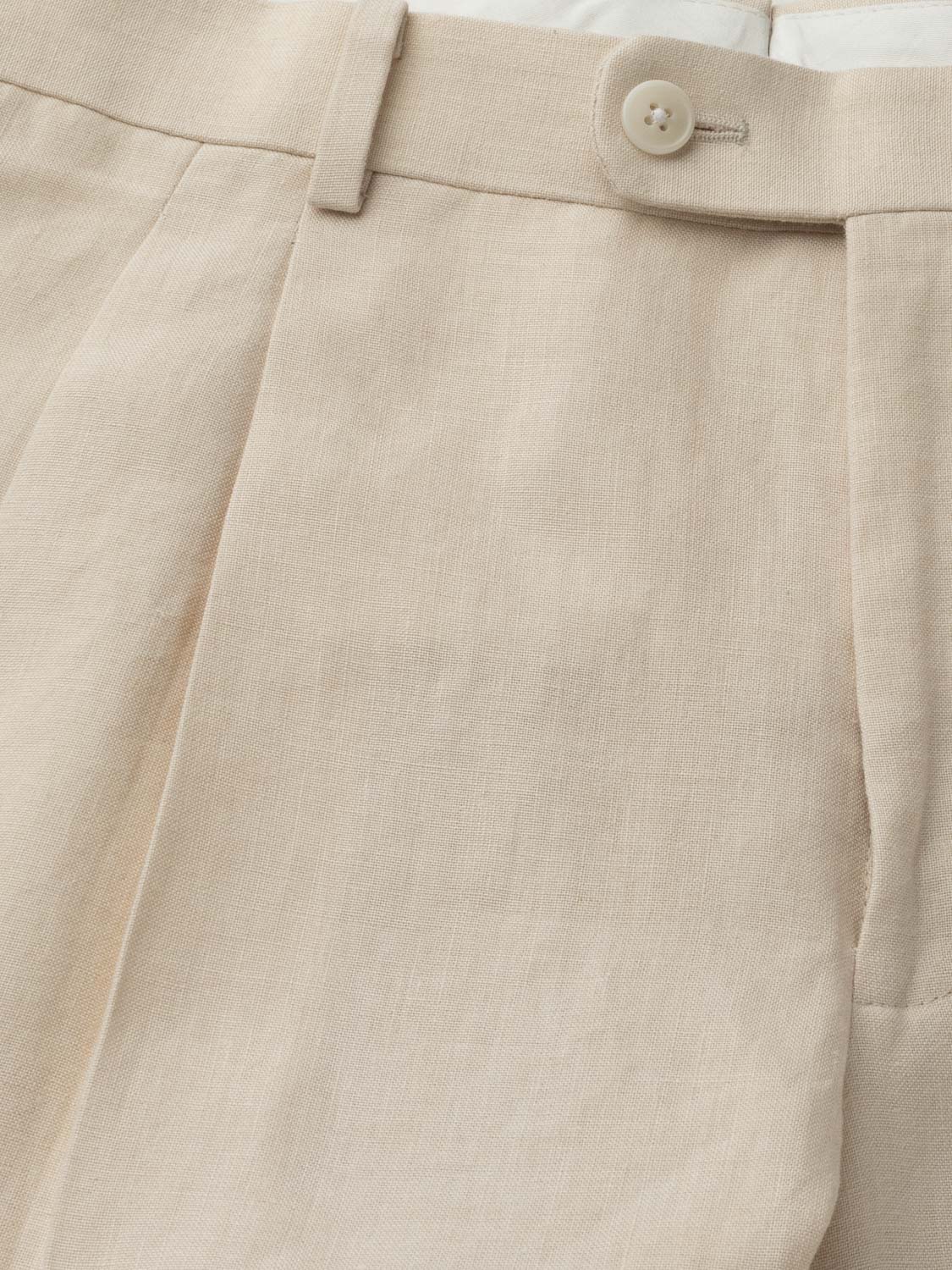 Two-pleats Linen Short - Sand