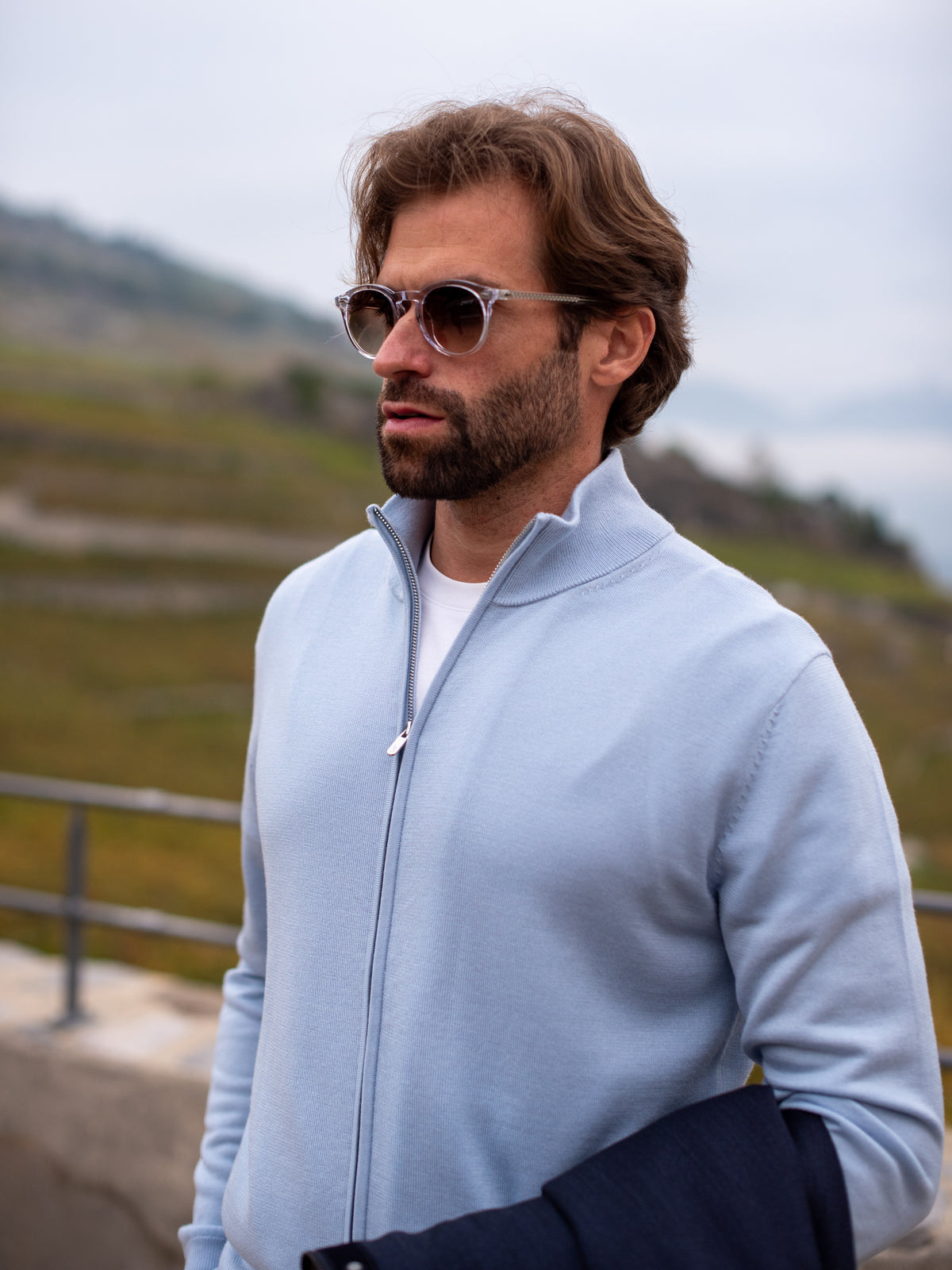 Zipper sweater - Sky Blue