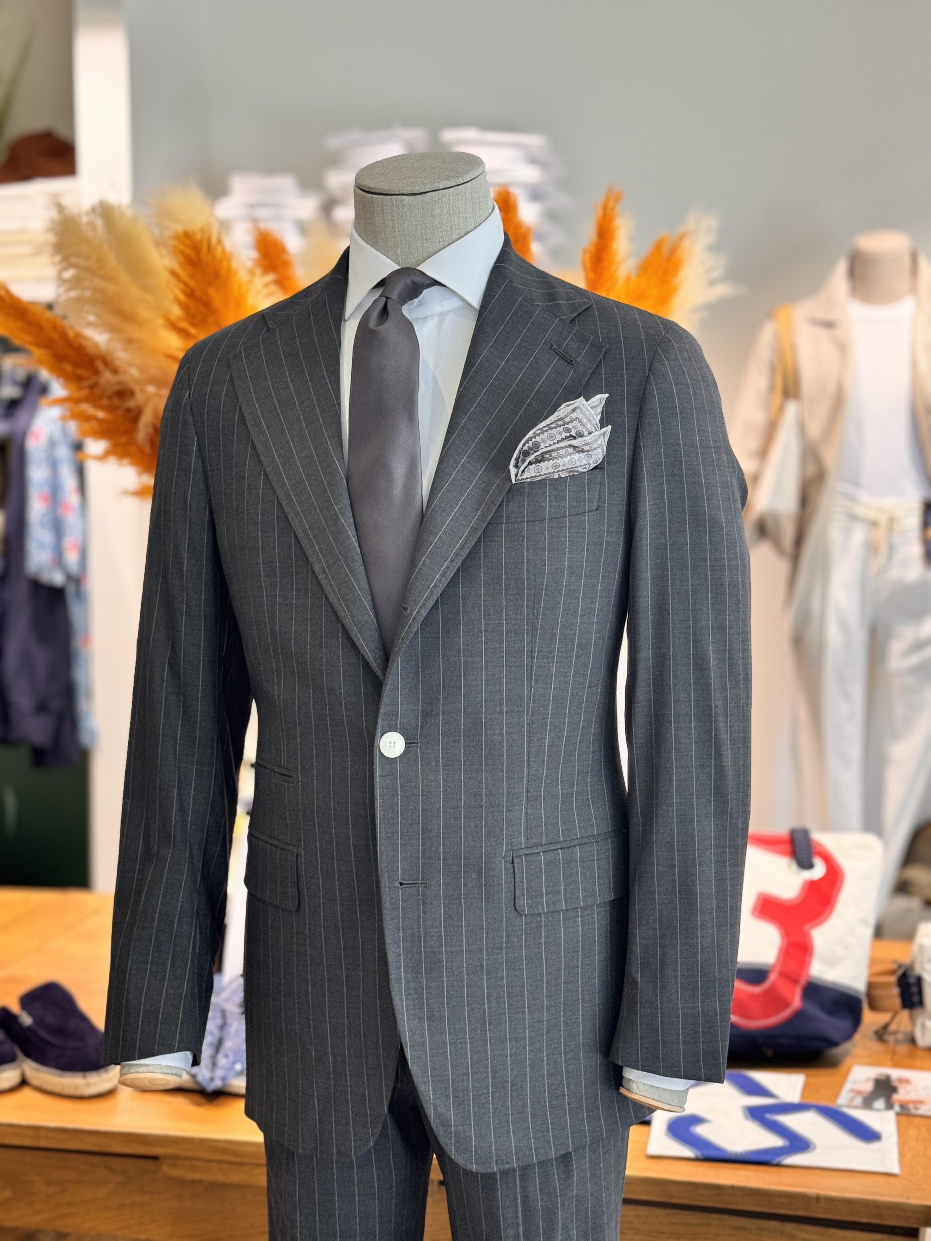 Limited Suit Napoli Travel Line - Grey Stripes