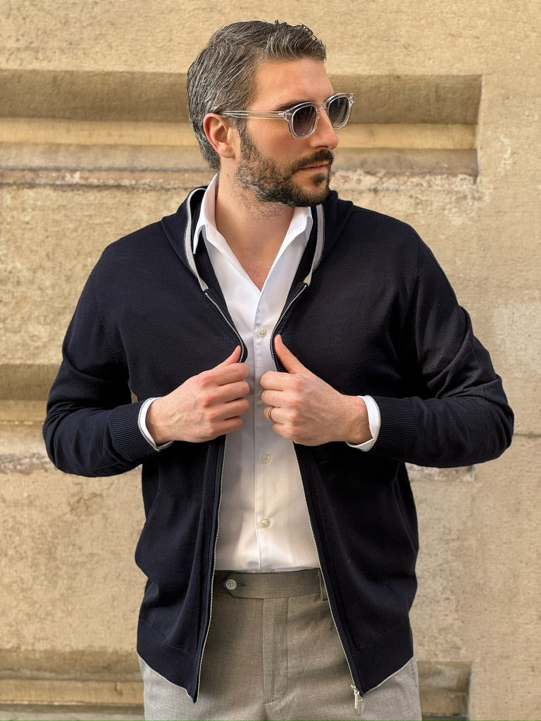 Hoodie Wool & Cashmere - Navy