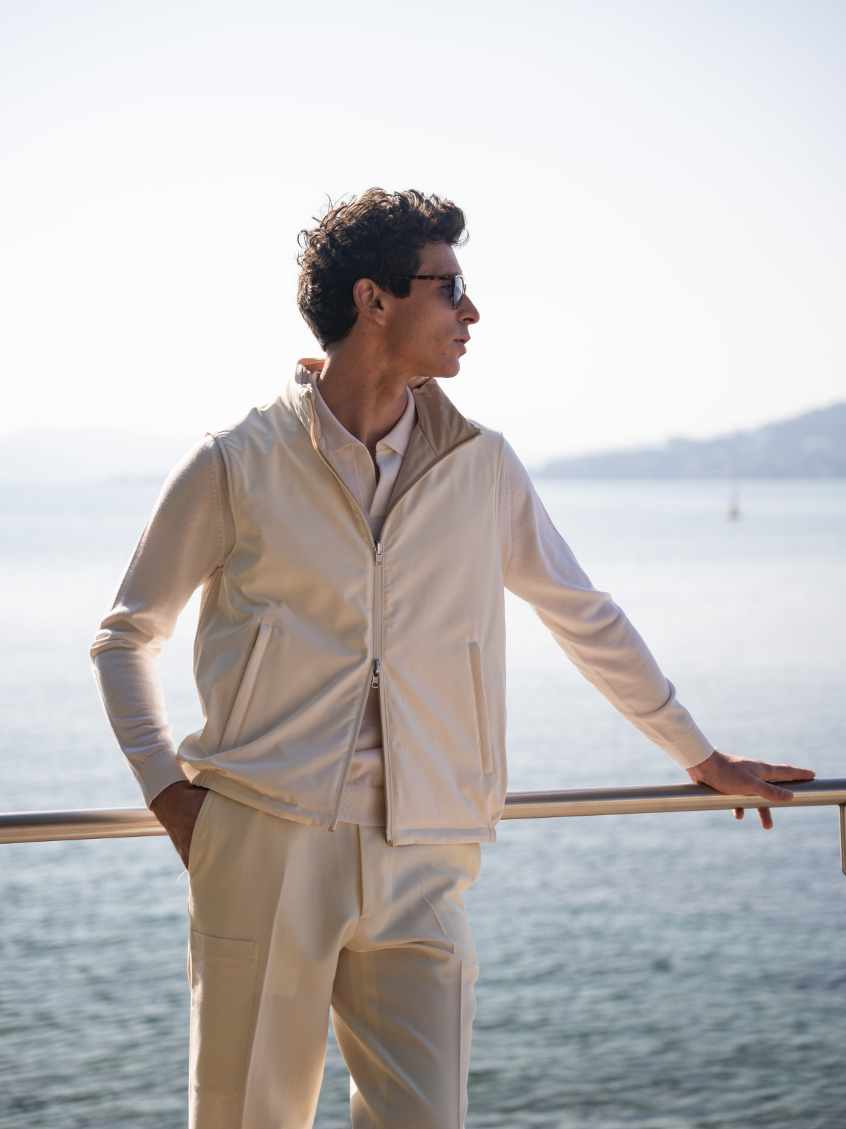 Reversible Sleeveless Jacket - Beige