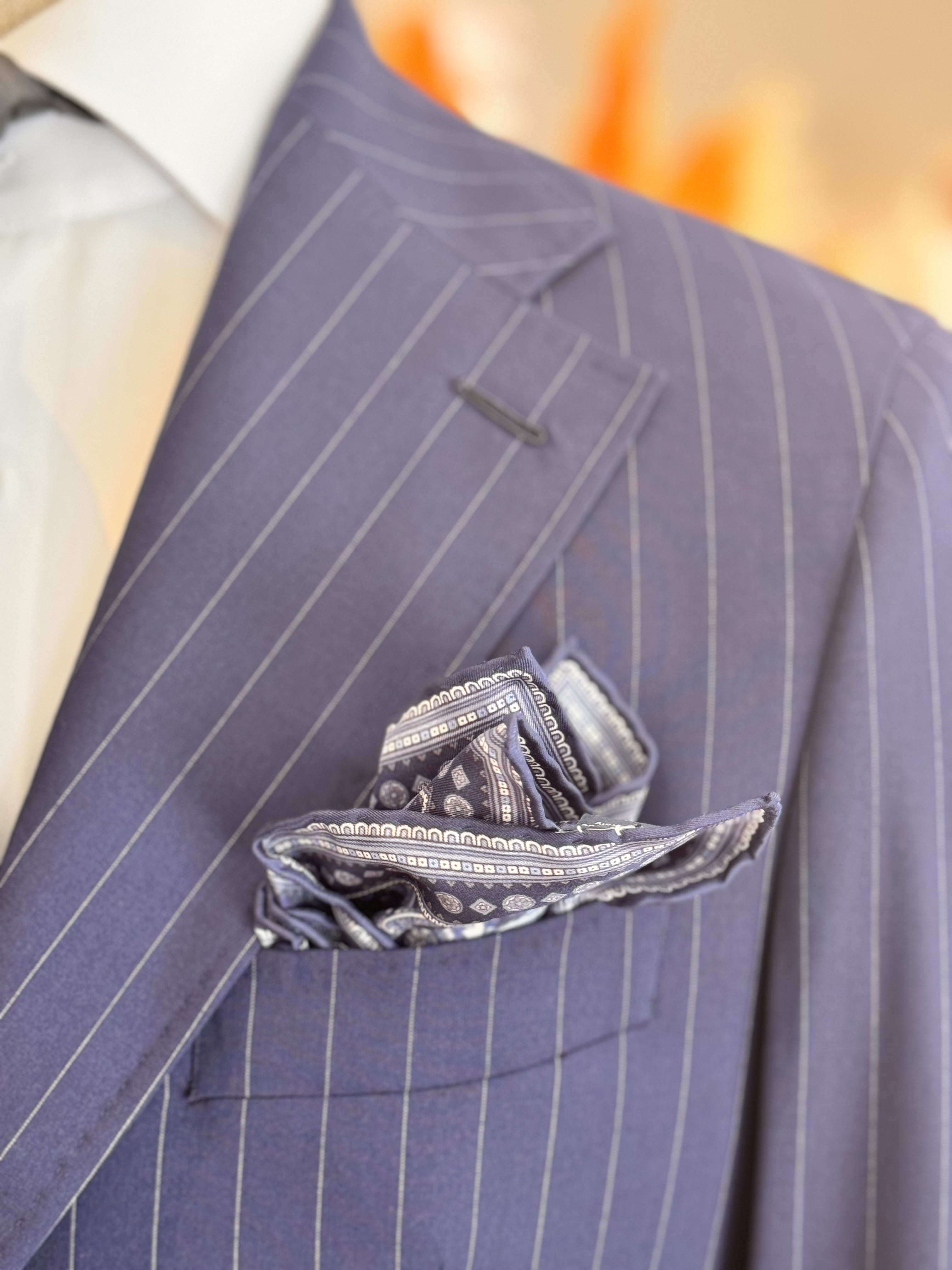 Limited Suit Napoli Travel Line - Blue Stripes