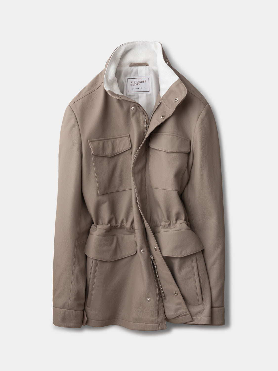 Explorer Jacket in Grain Leather - Grège