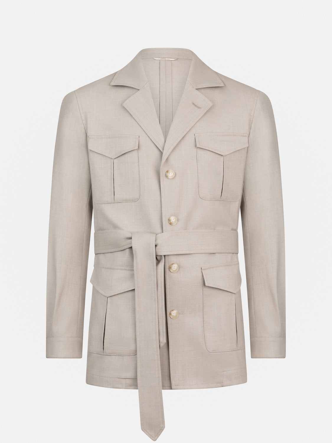 Belted Safari Jacket - Flanella beige