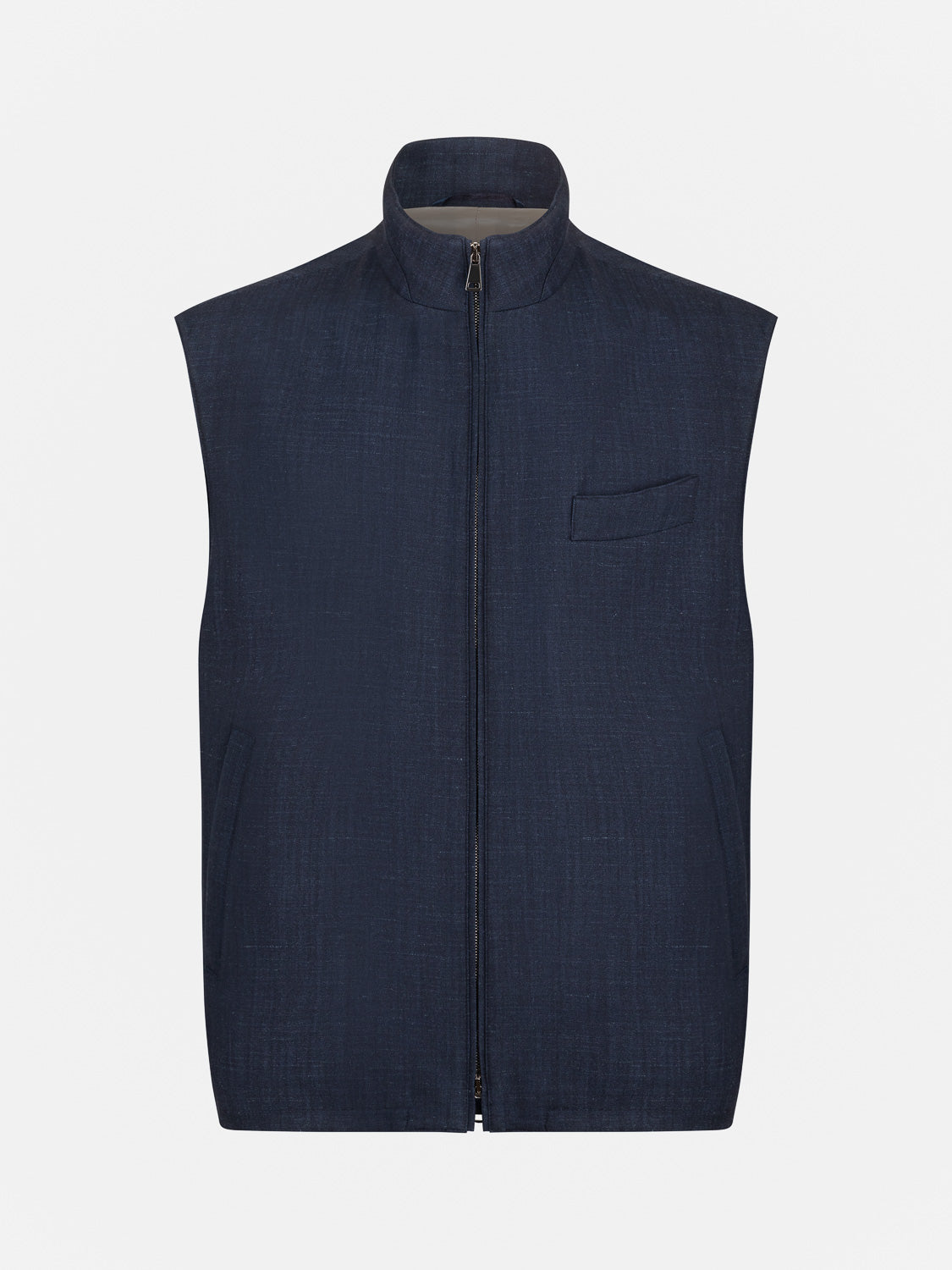 Jersey Sleeveless Jacket - Navy