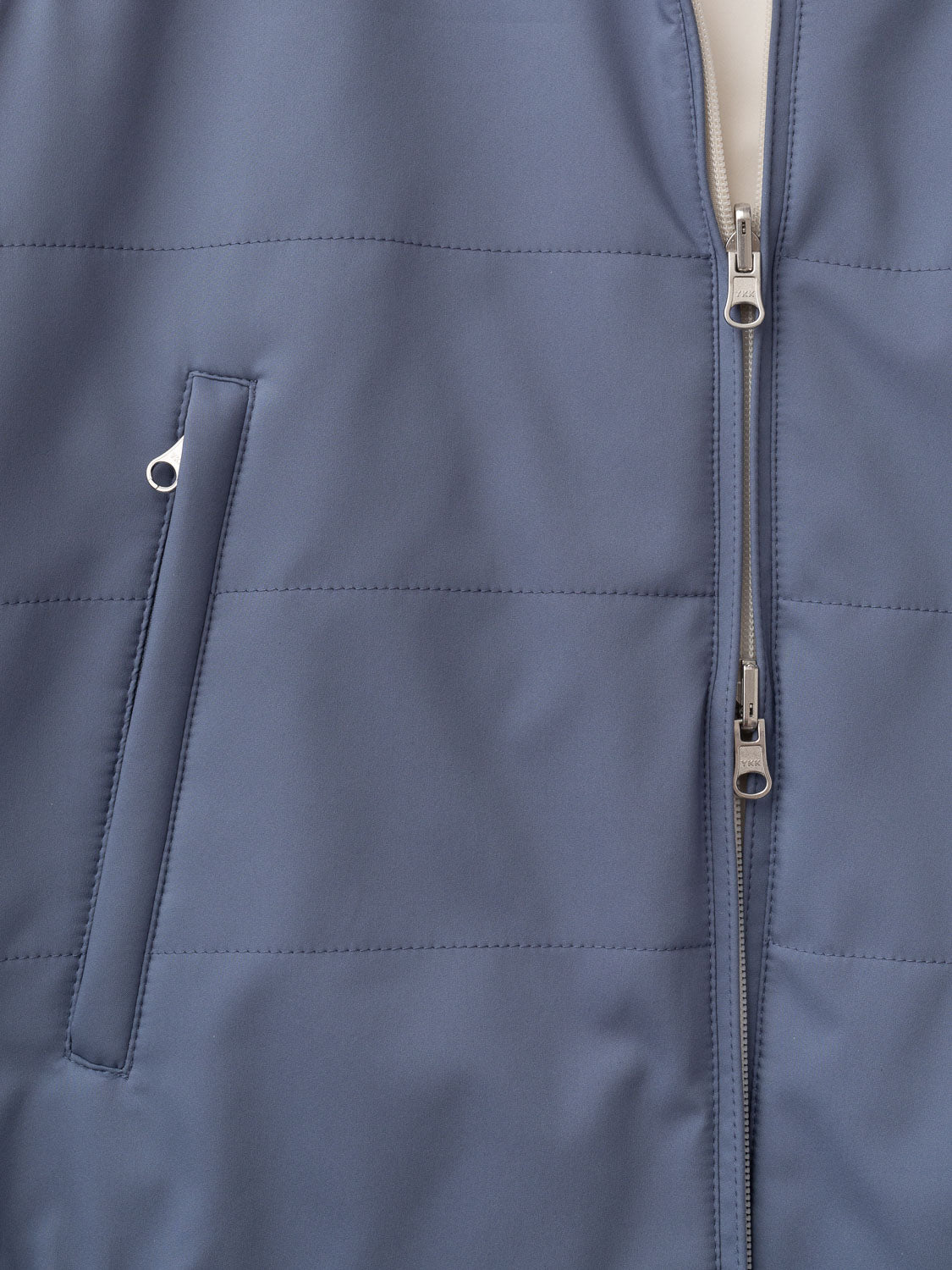 Reversible Sleeveless Jacket - Steel blue