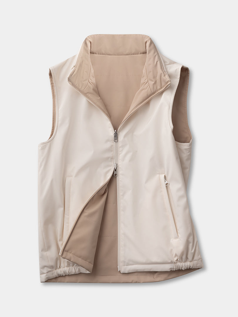 Reversible Sleeveless Jacket - Beige