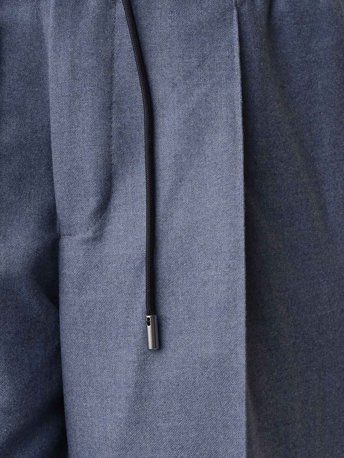 Flannel Jogger Pants with pin tuck - Steel Blue