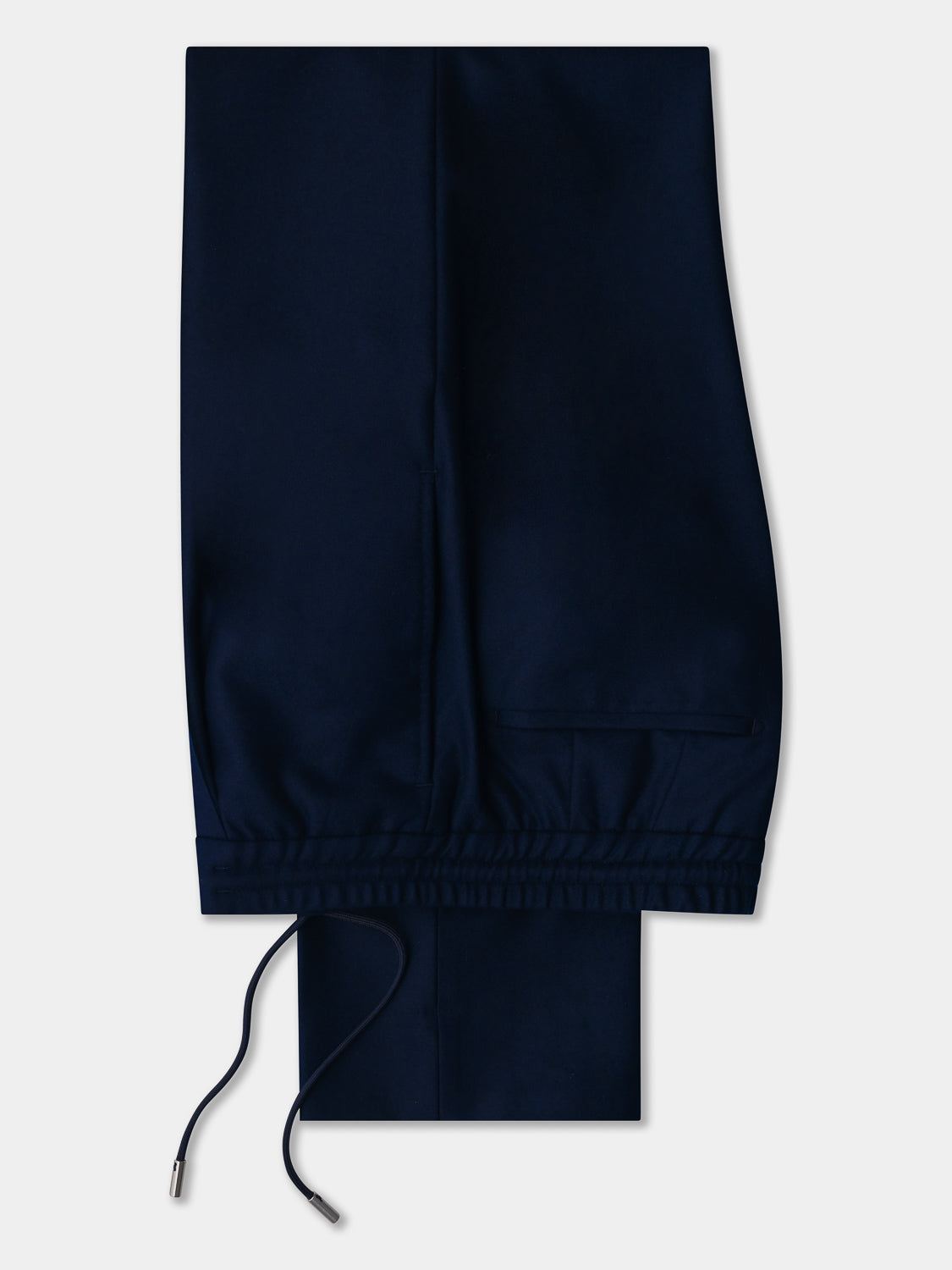 Flannel Jogger Pants with pin tuck - Navy