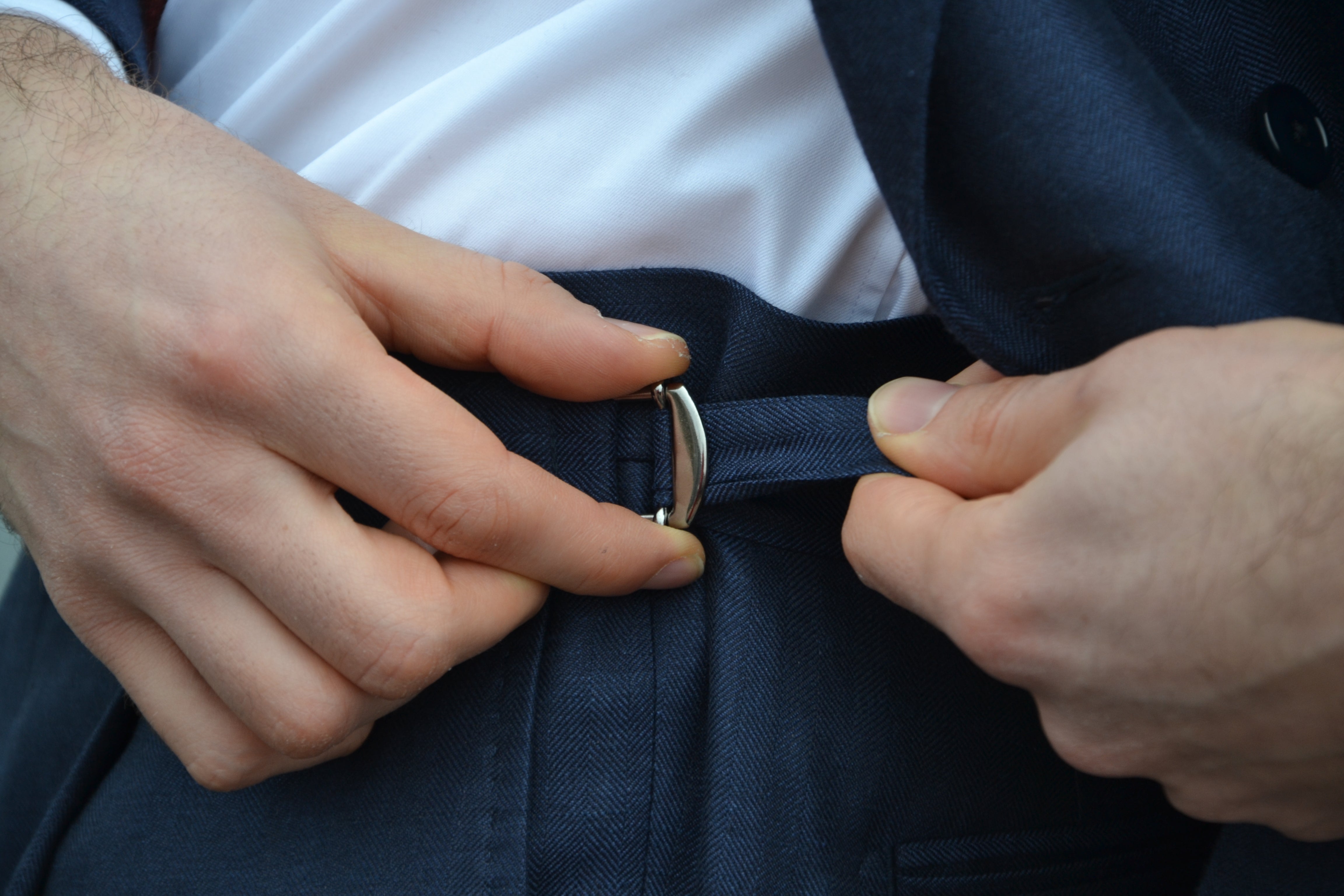 D.B Suit - Navy Herringbone