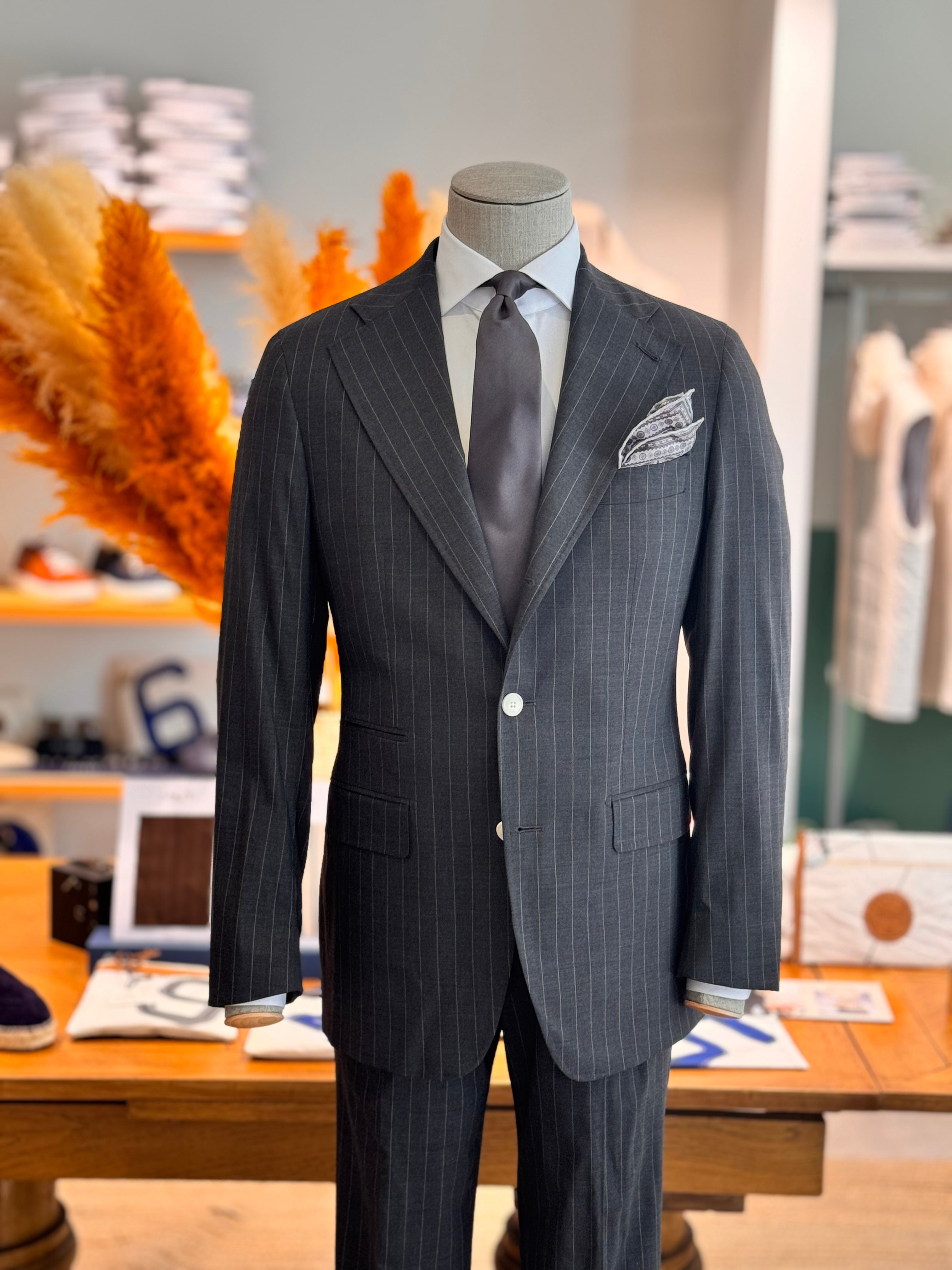 Limited Suit Napoli Travel Line - Grey Stripes