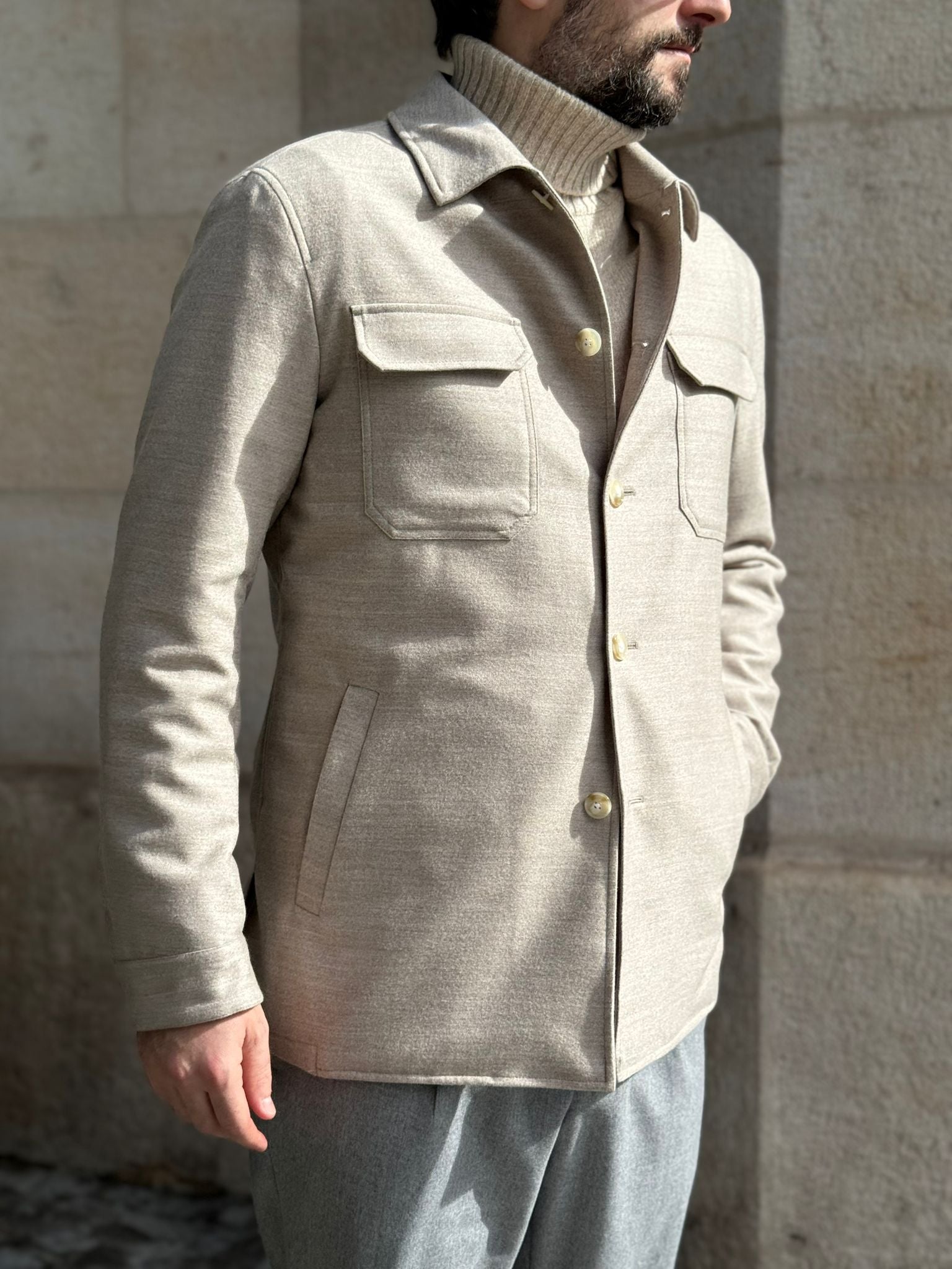 Overshirt - Wool Sand