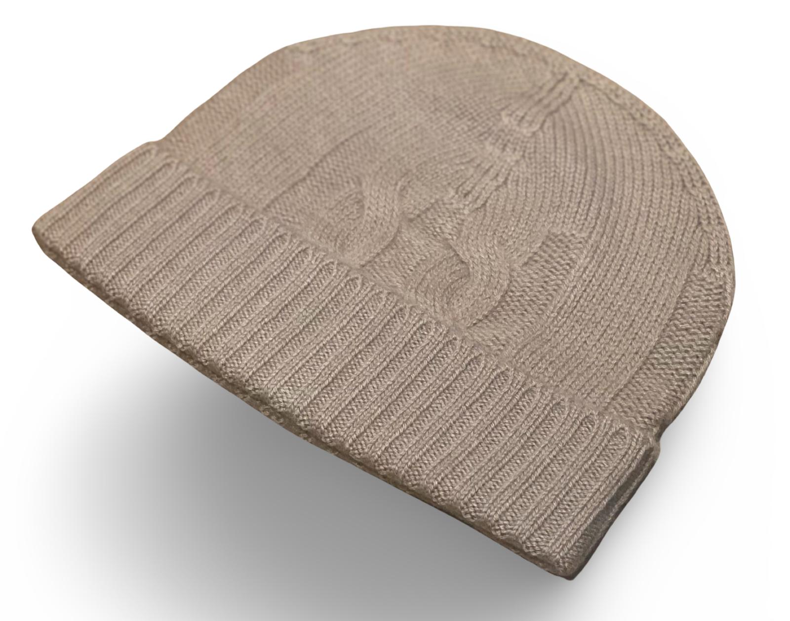 BEANIE CASHMERE TRECCE BEIGE