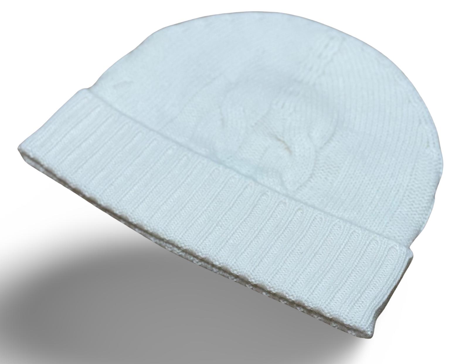 BEANIE CASHMERE TRECCE CREMA