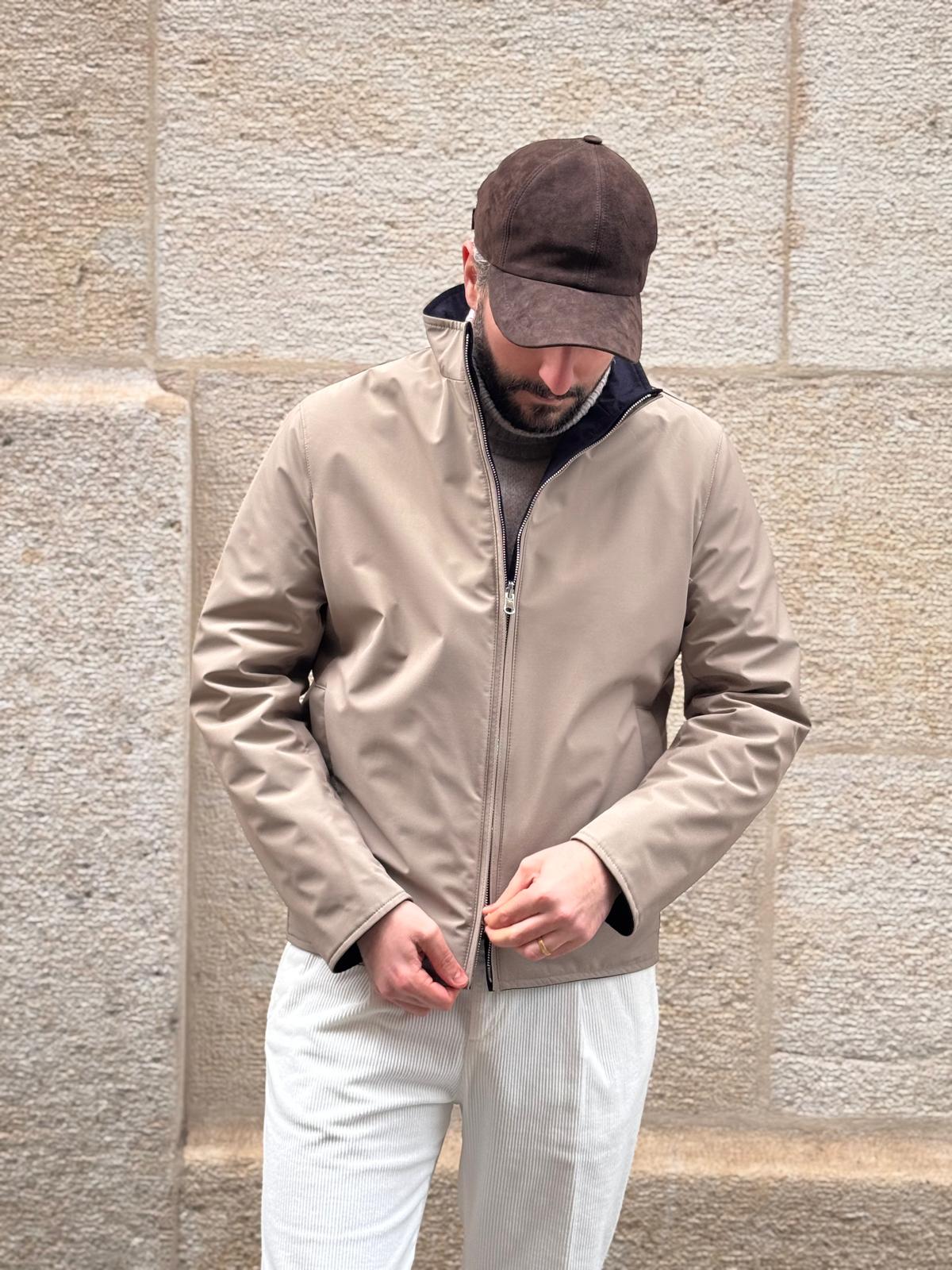 Reverse Blouson - Navy / Sand