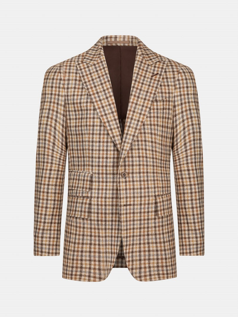 BLAZER - CHECK BEIGE BROWN