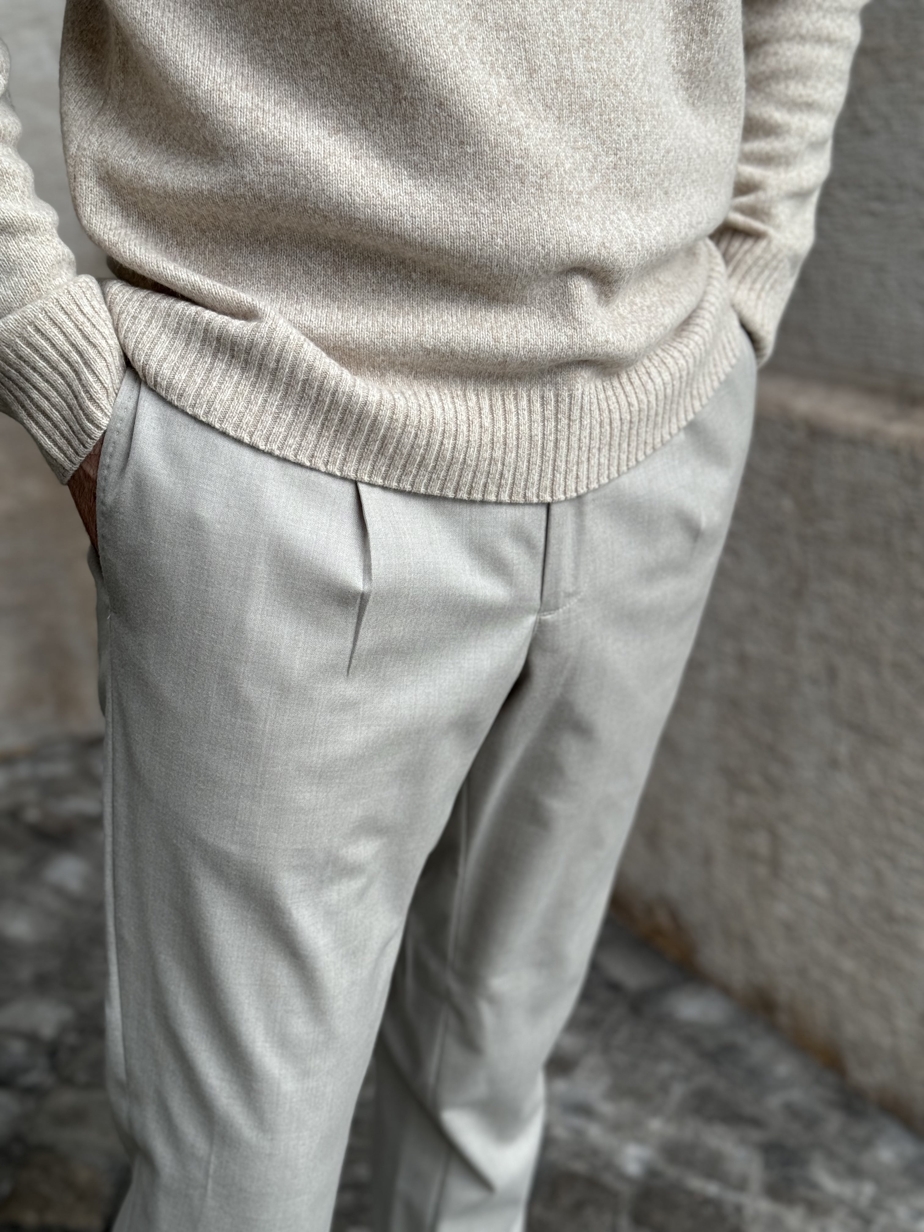 JOGGER PANTS FLANELLA - SAND