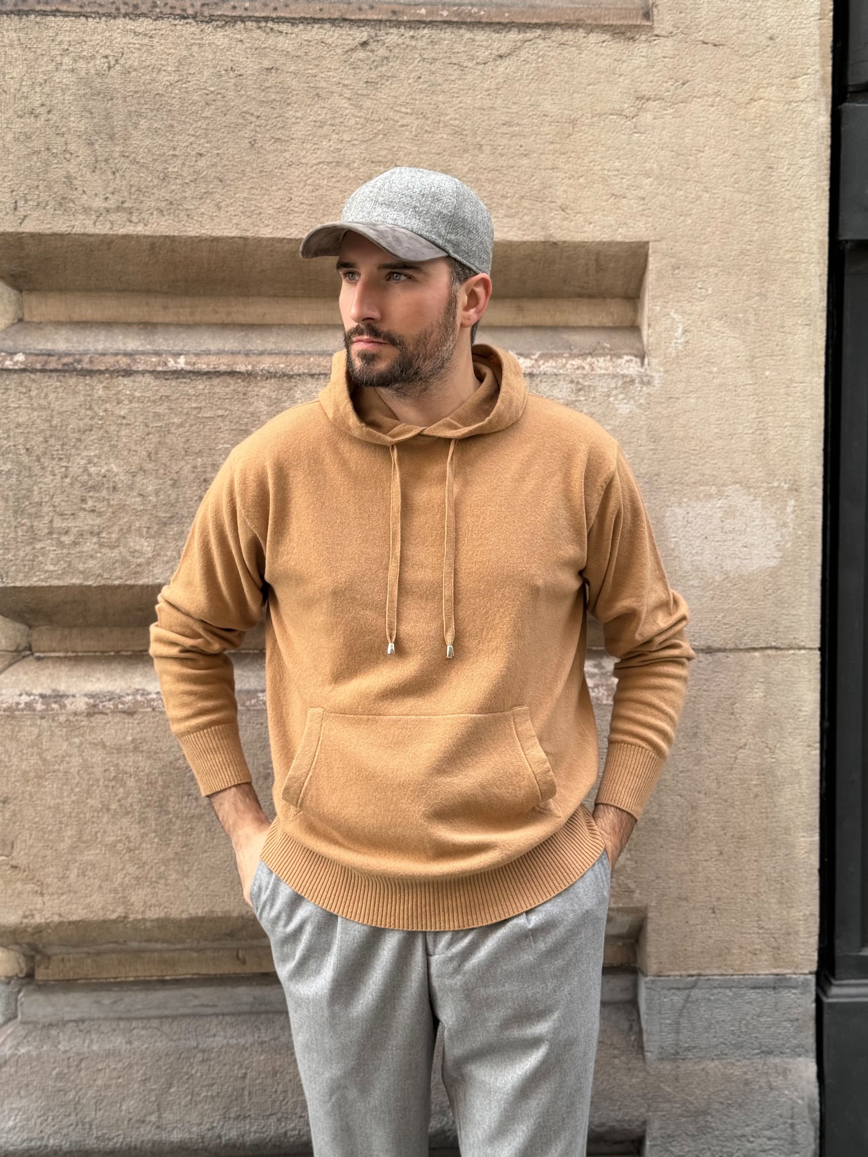 HOODIE LIGHTNESS WOOL & CASHMERE - CAMEL