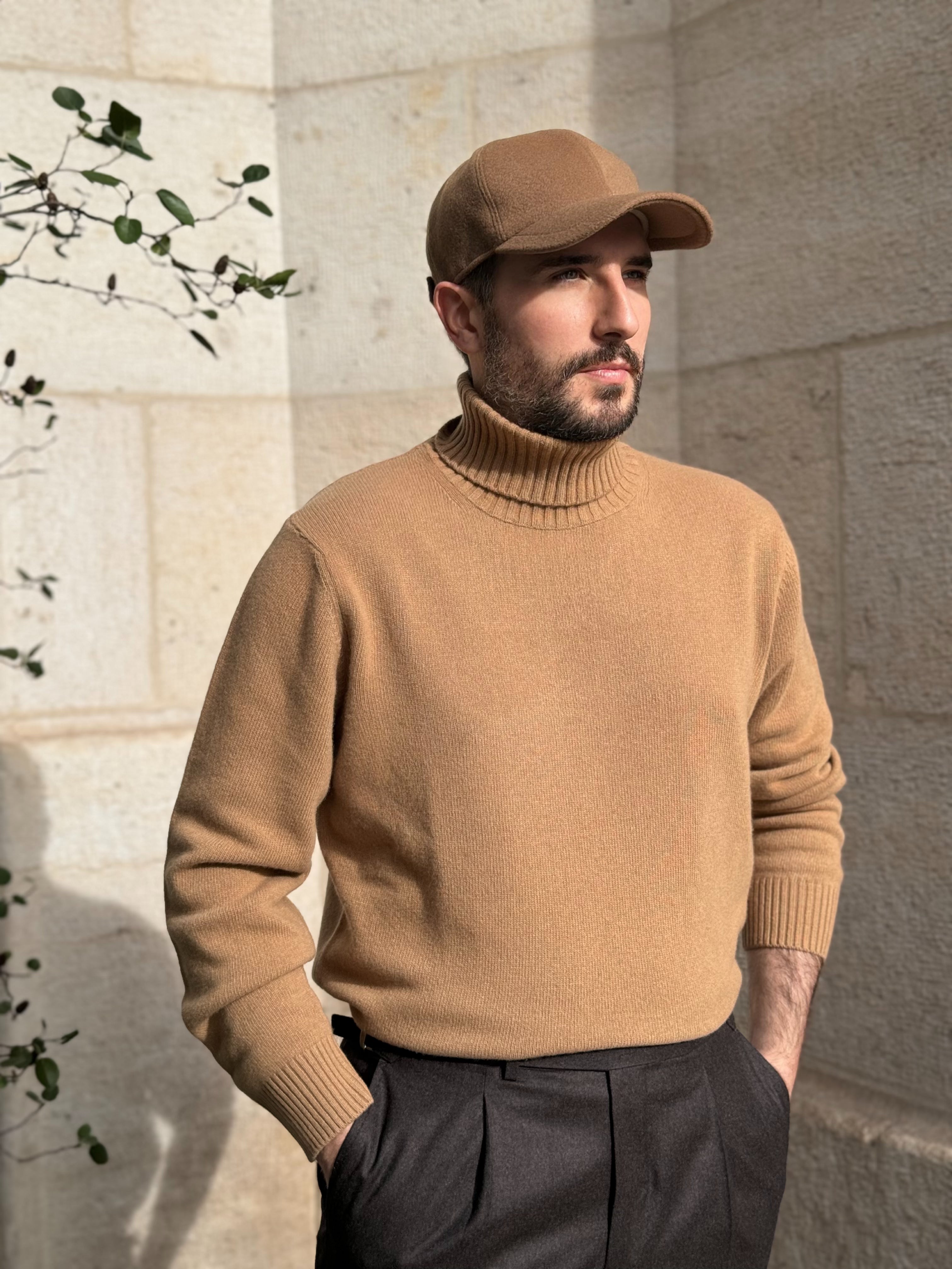 TURTLENECK WOOL & CASHMERE - CAMEL