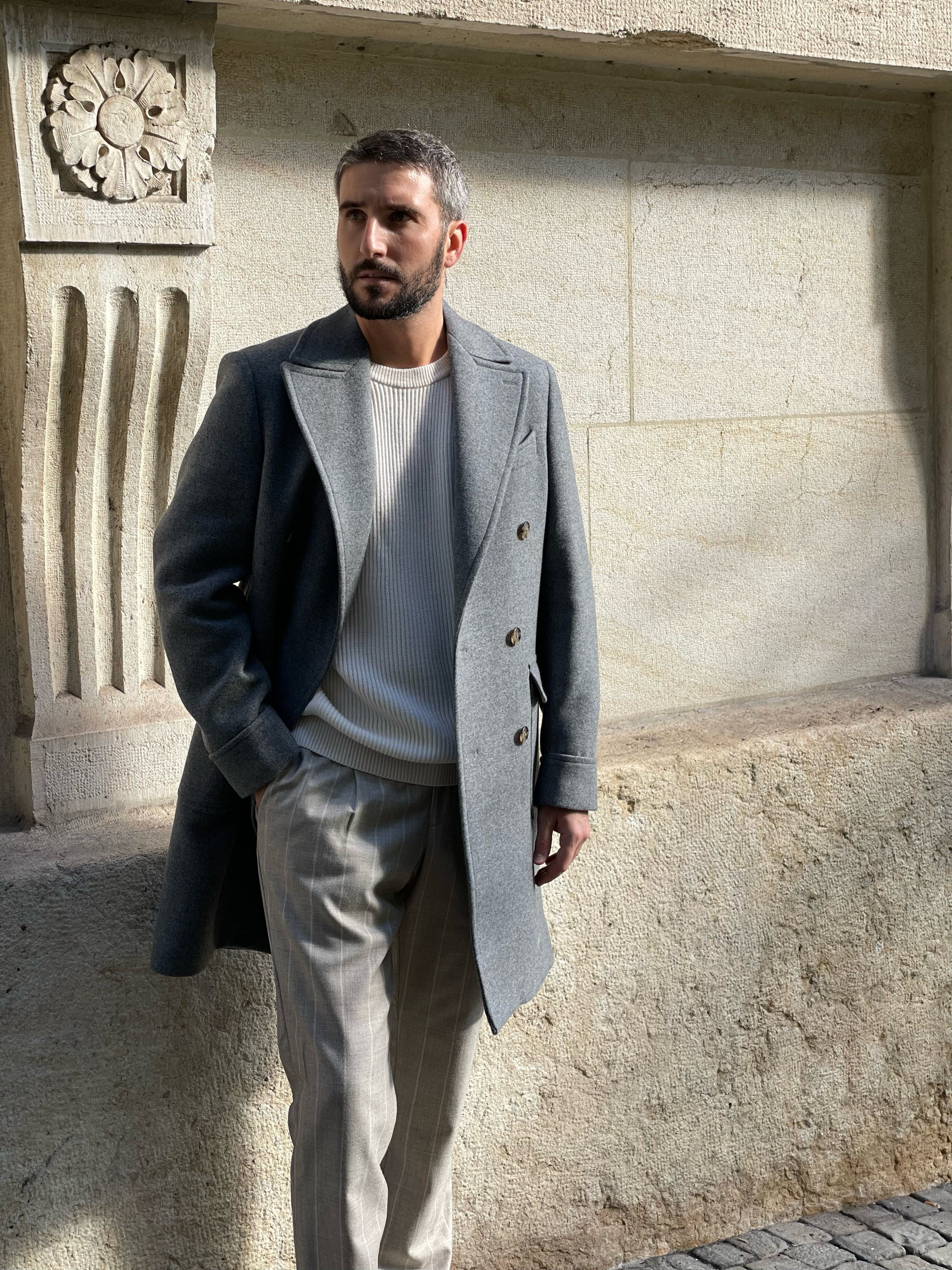 AS POLO COAT WOOL & CASHMERE GREY