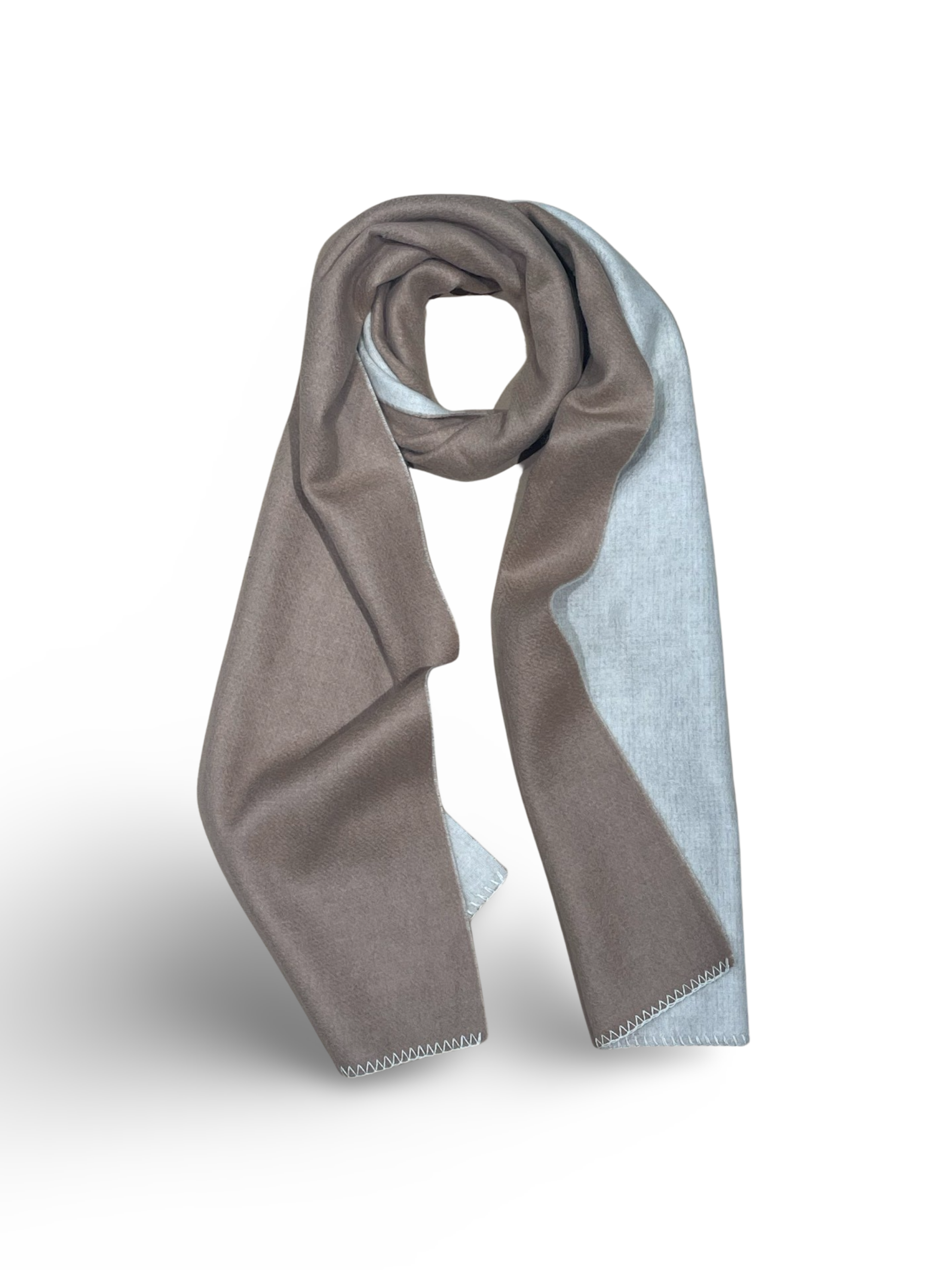 SCARF PLAID CASHMERE BEIGE & CARAMEL