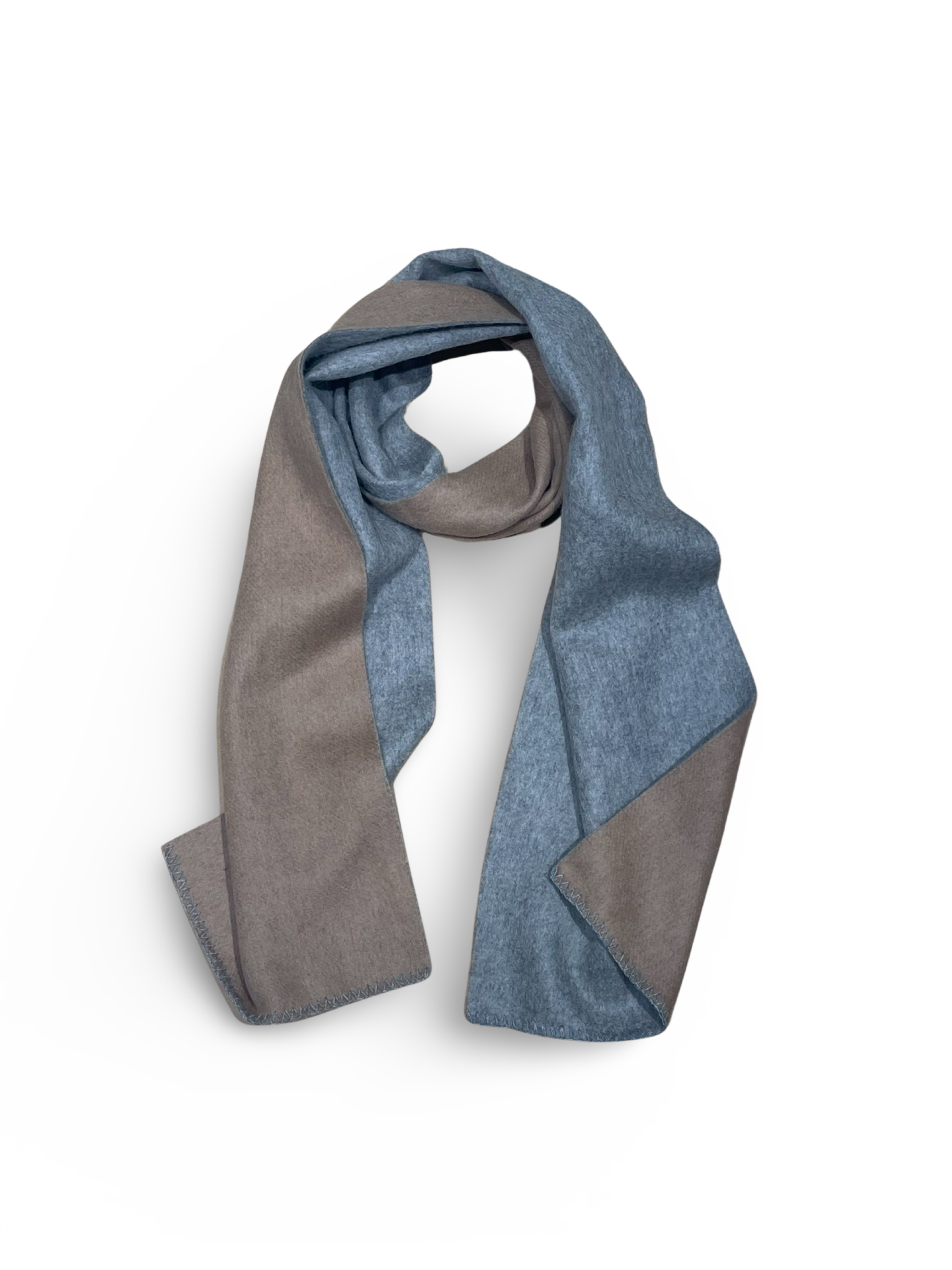 SCARF PLAID CASHMERE GREY & CARAMEL