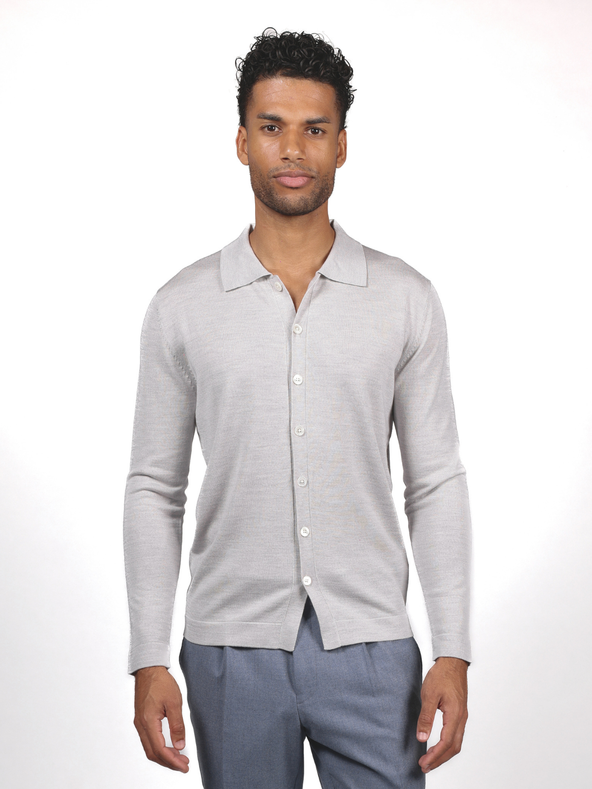 Shirt Knitted - Grey Mélange