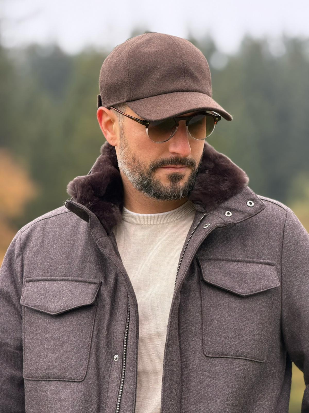 Field Jacket with Fur Collar - Chocolate