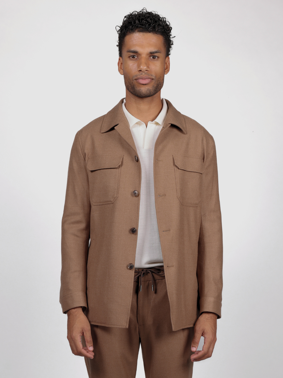 Overshirt Flanella Stretch - Camel