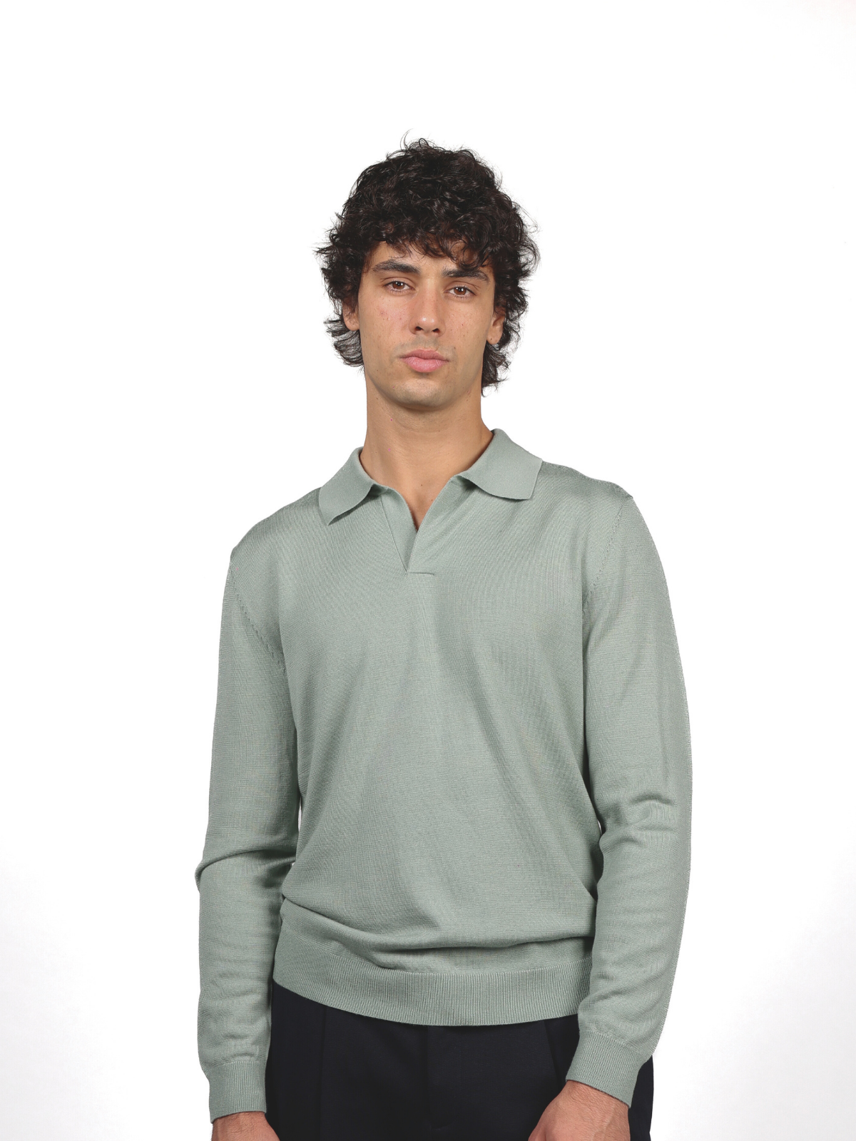 Polo Buttonless - Sage Green