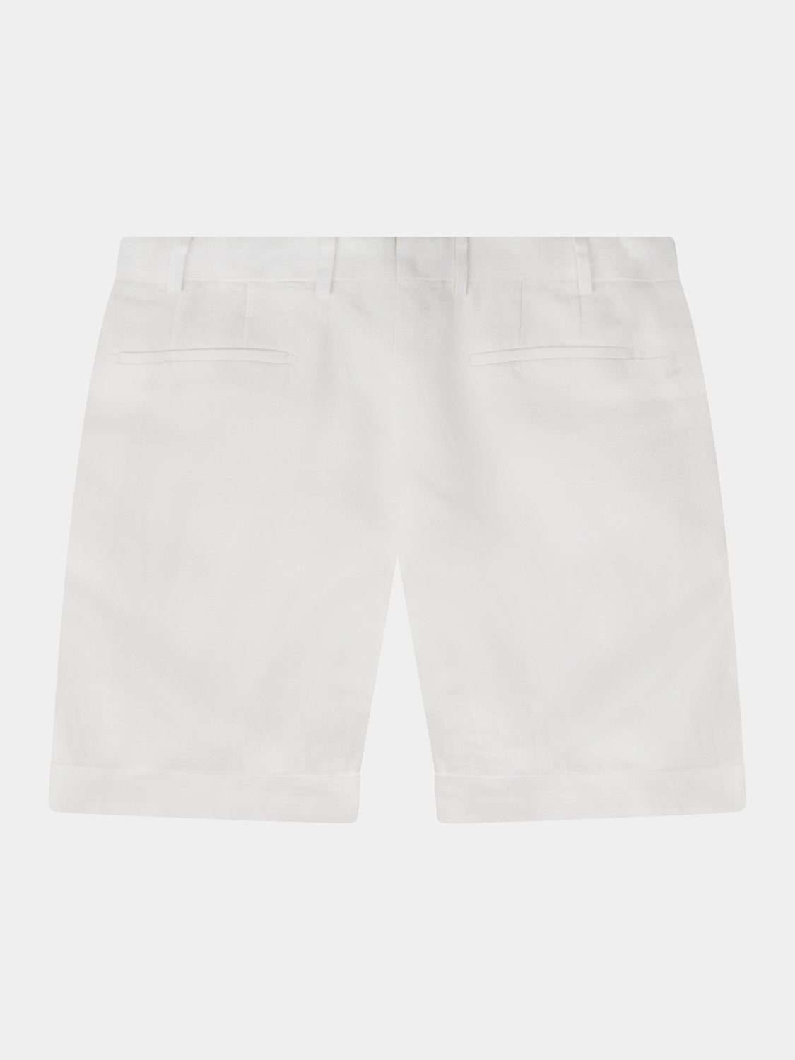 Two-pleats Linen Short - White