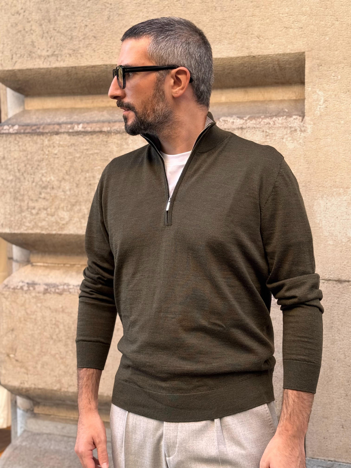 Half-Zip - Moss Green