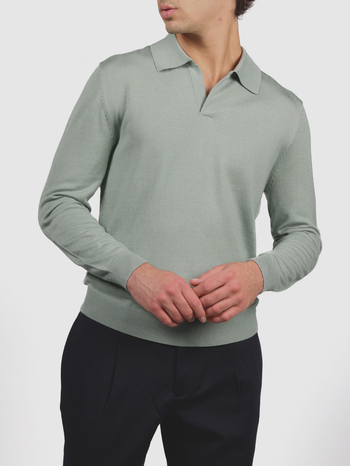 Polo Buttonless - Sage Green
