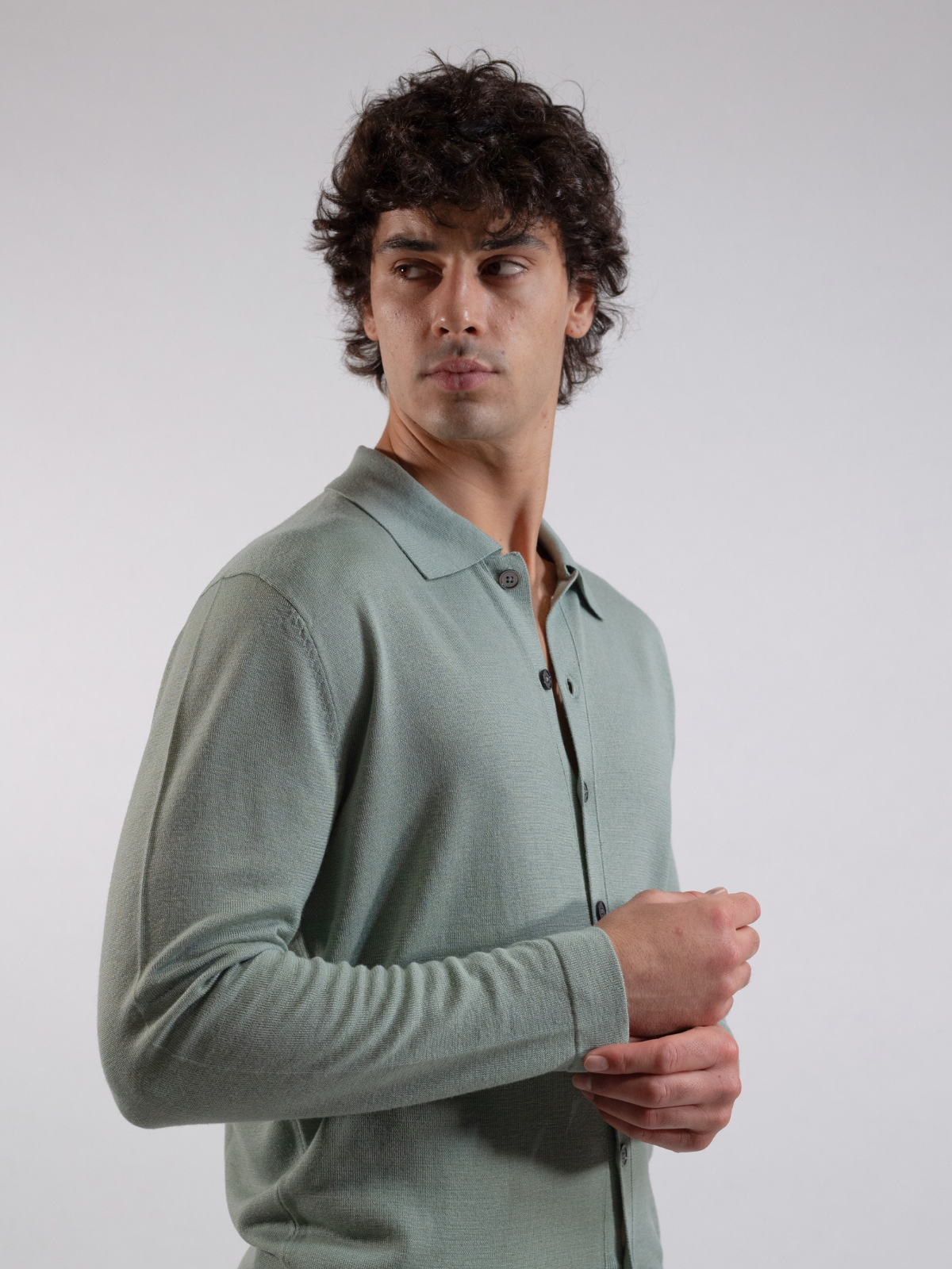Shirt Knitted - Sage Green