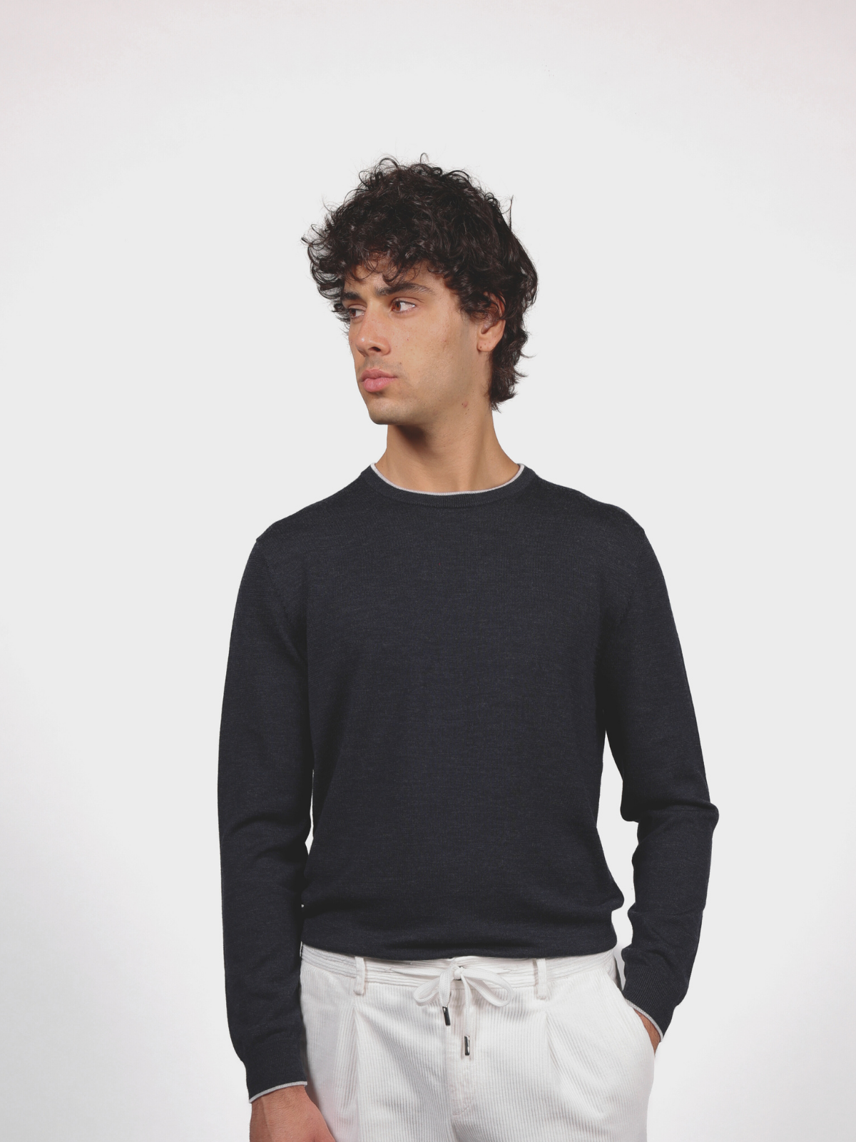 Crew Neck - Blue Graphite