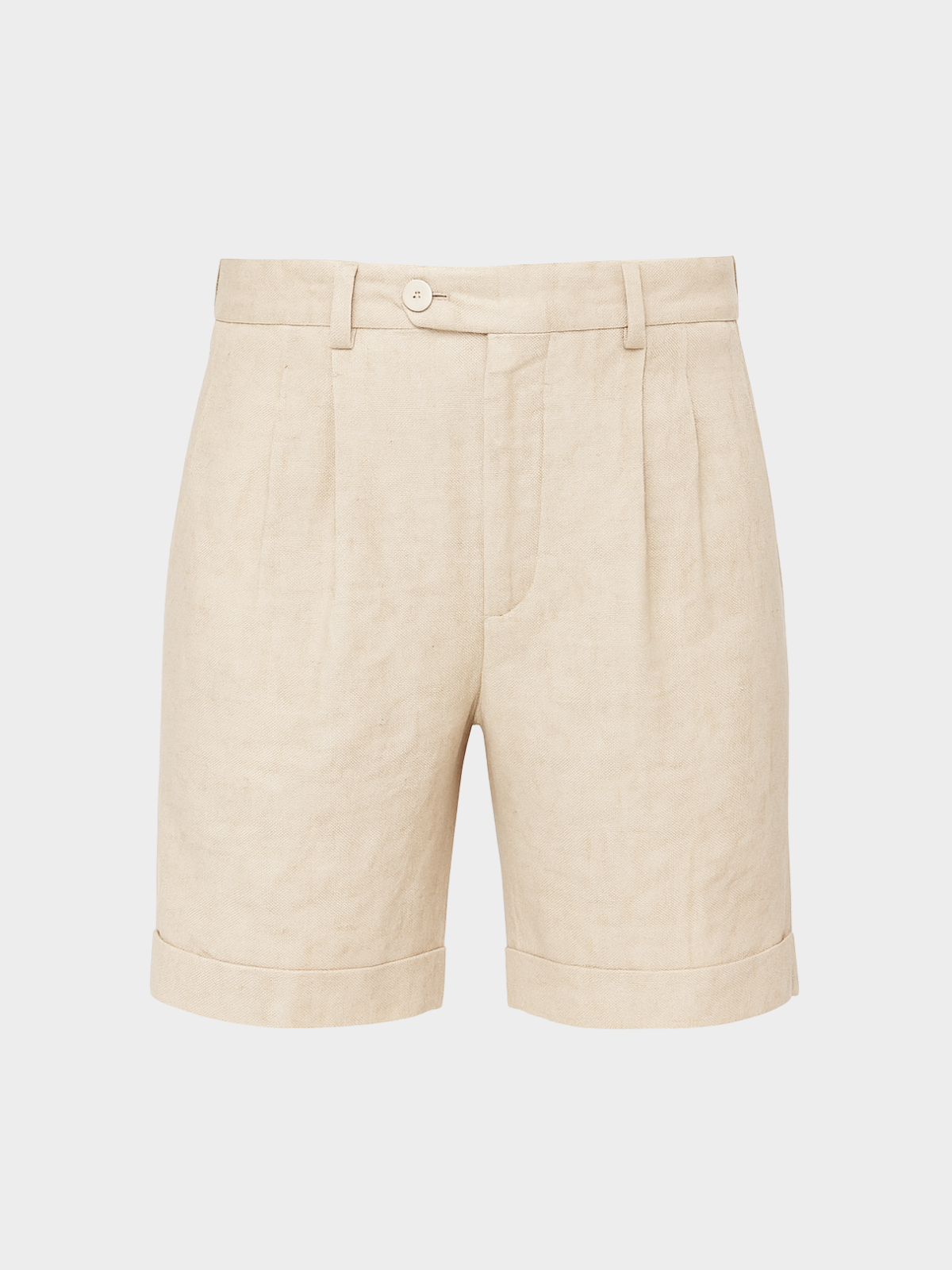 Two-pleats Linen Short - Sand