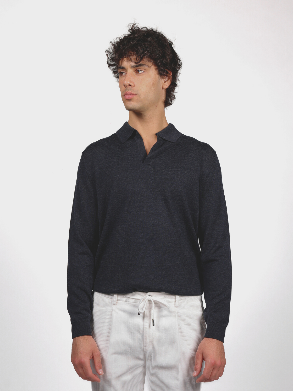 Polo Buttonless - Blue Graphite