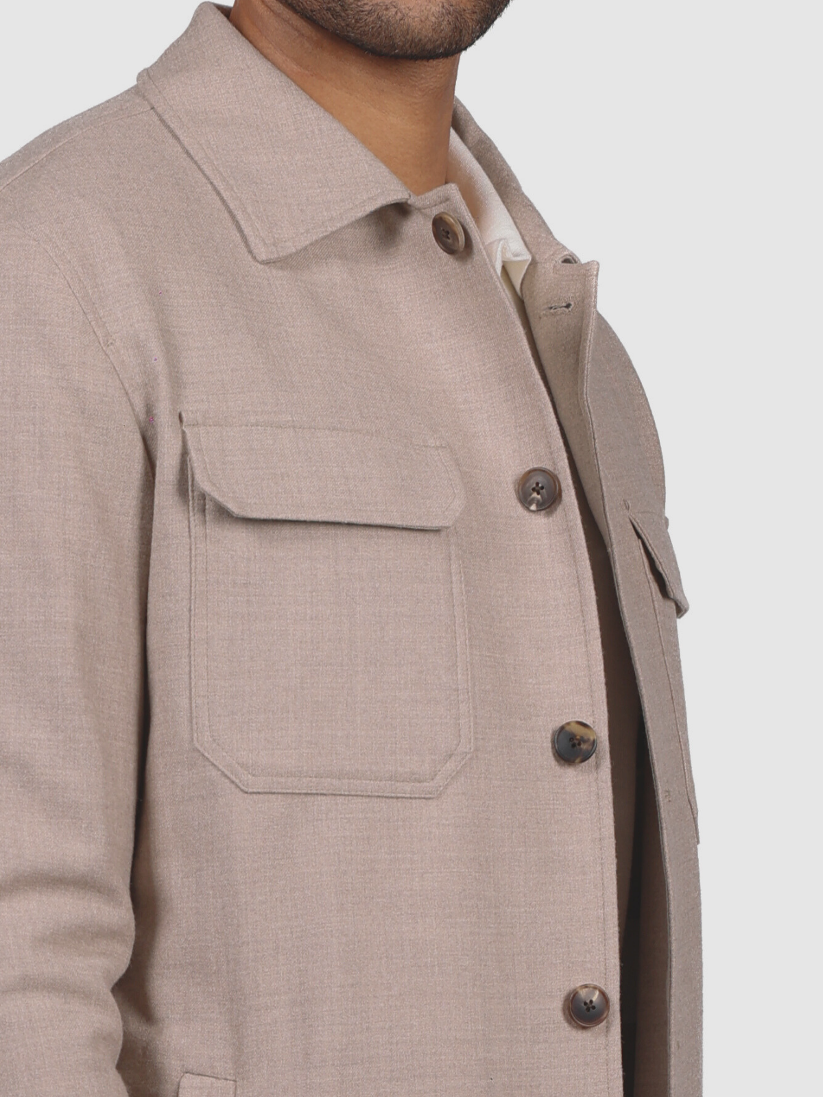 Overshirt Flanella Stretch - Sand