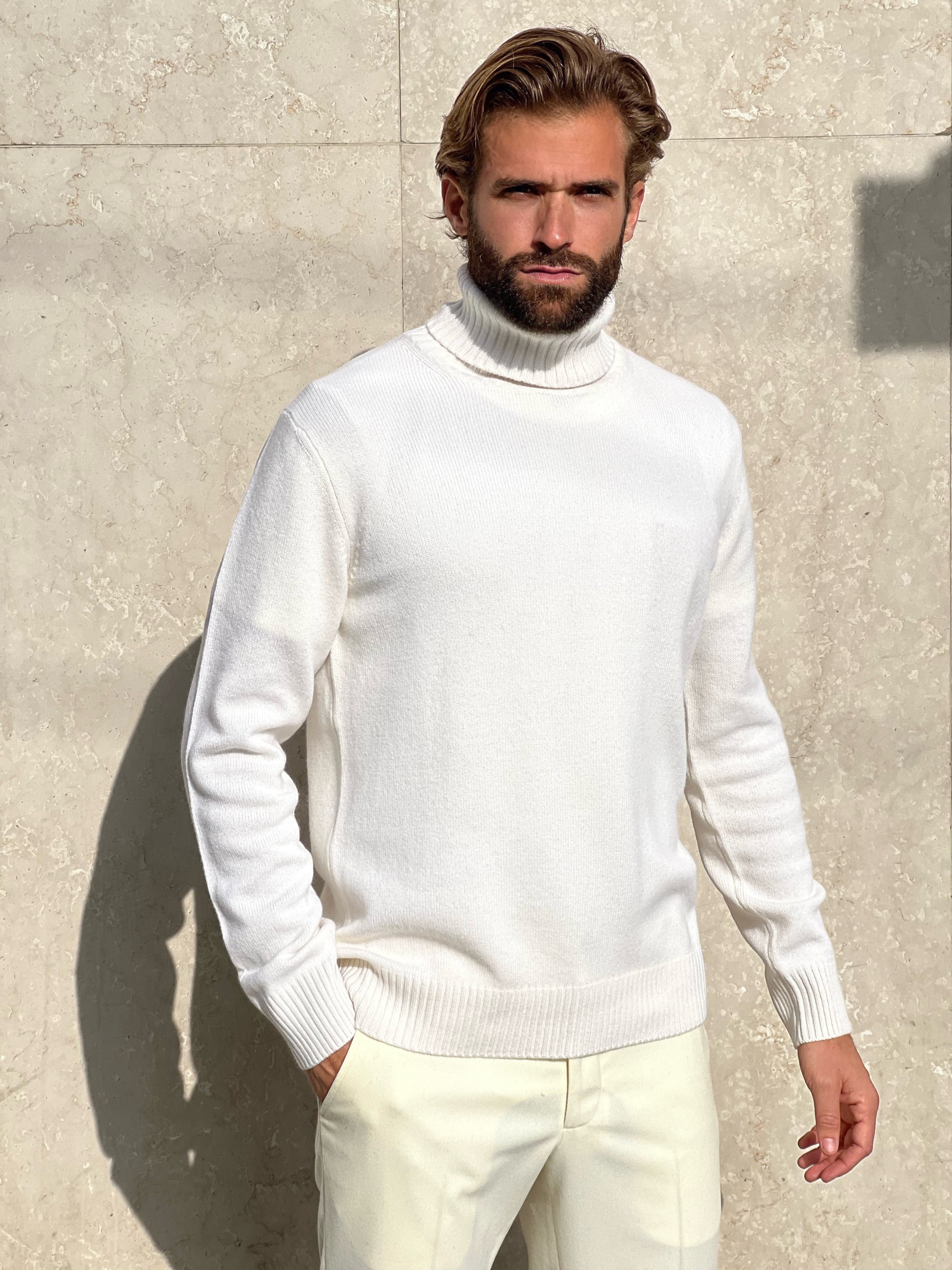 TURTLENECK WOOL & CASHMERE - WHITE